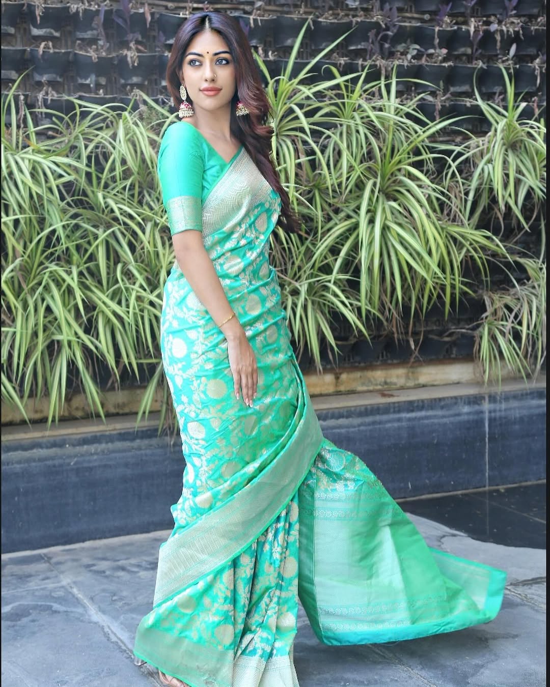 Anu Emmanuel silk saree
