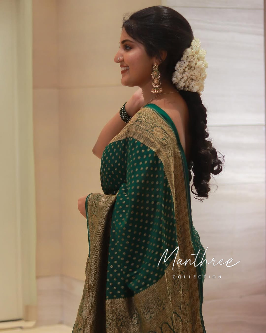 Green Banarasi silk saree