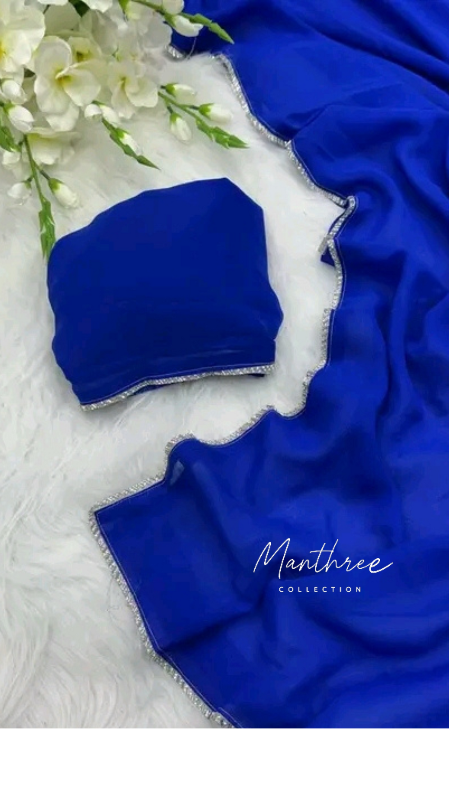 Sreeleela blue designer saree