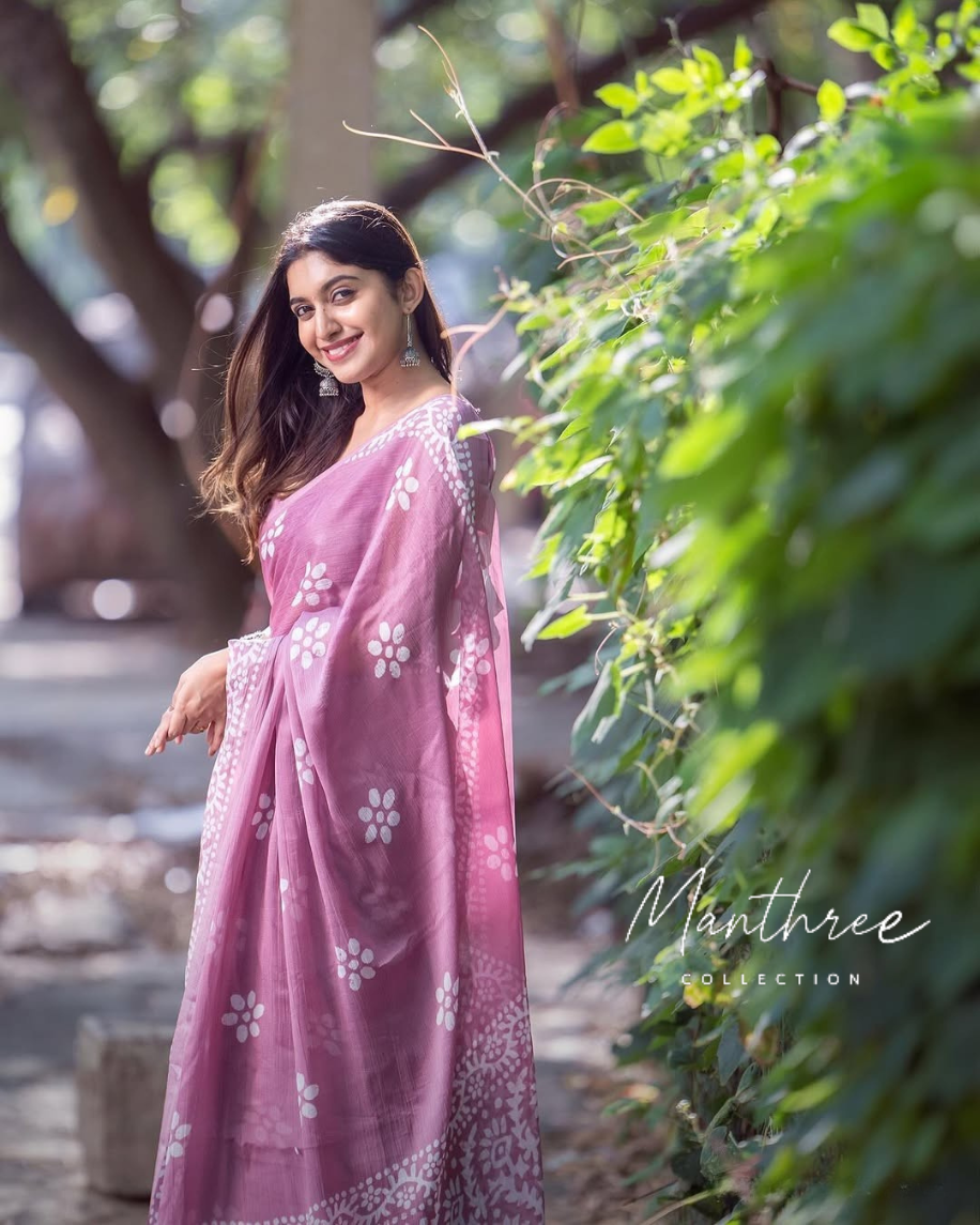 Pure cotton lavender saree