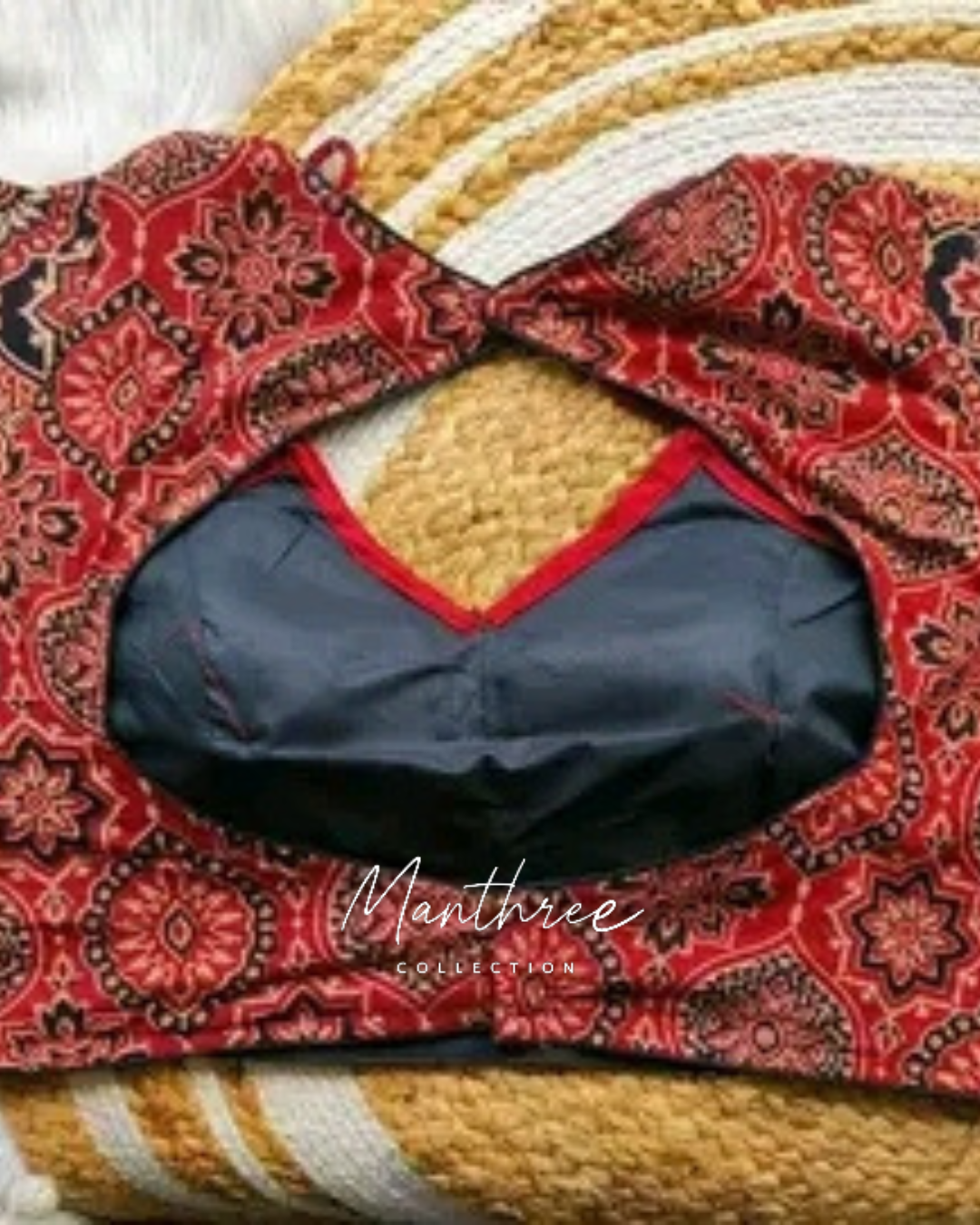 Ajrakh maroon blouse