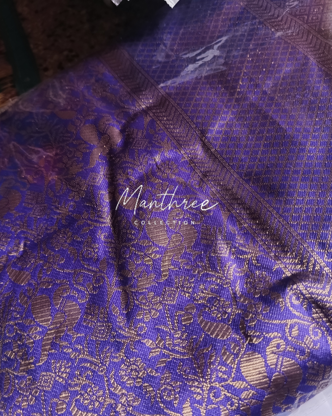 Rukmini vasanth in violet silk saree