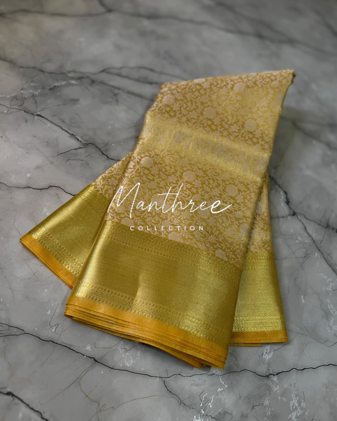 Pooja Hegde Gold banarasi silk saree