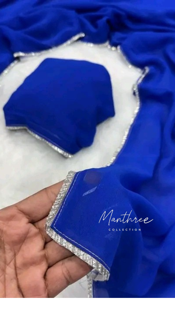 Sreeleela blue designer saree