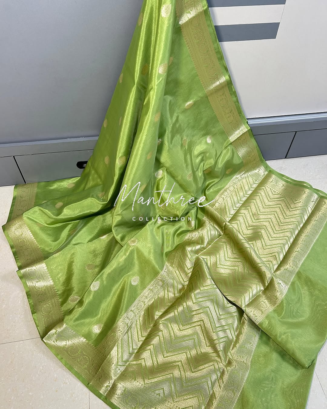 Kajol green banarasi silk saree