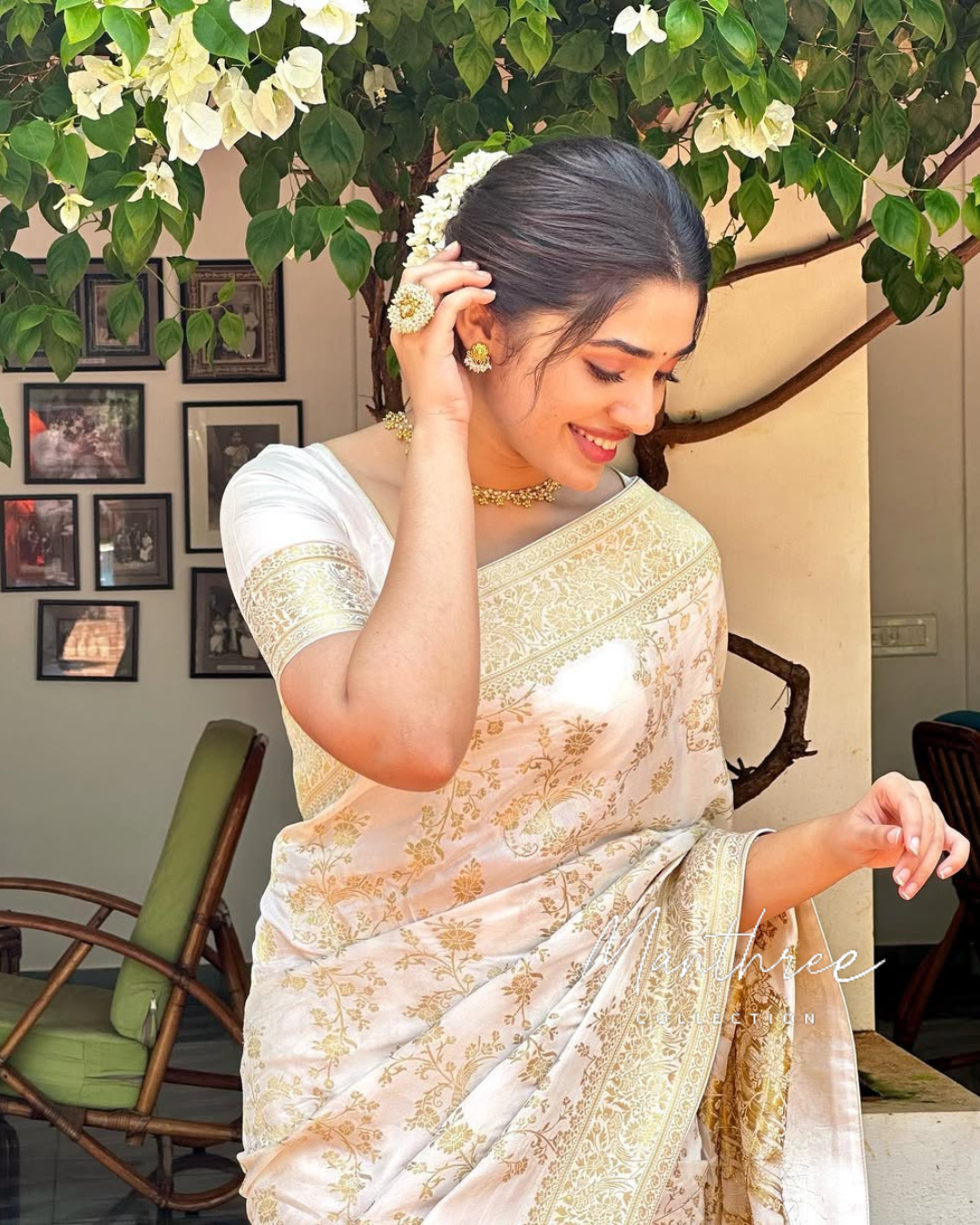 Krithi shetty kanjivaram soft silk saree