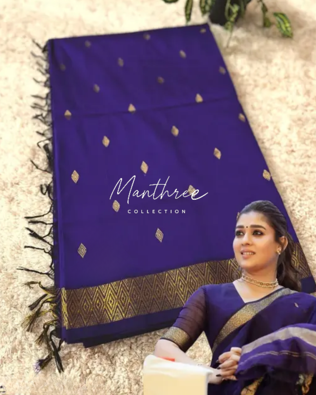 Nayanthara blue saree
