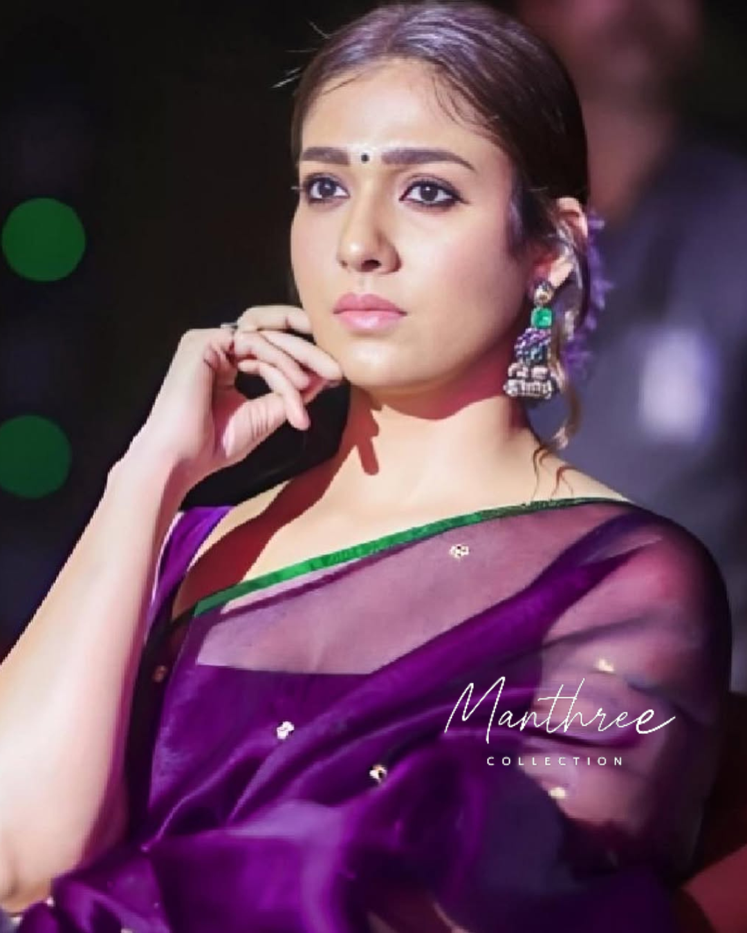 Nayanthara purple saree