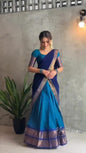 Manthree self design semi stitched half saree/ lehenga