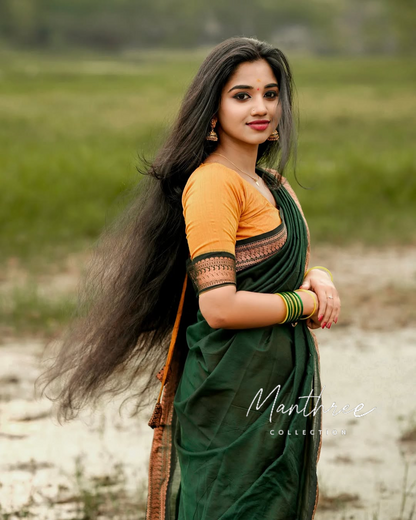 Green & Yellow Half saree