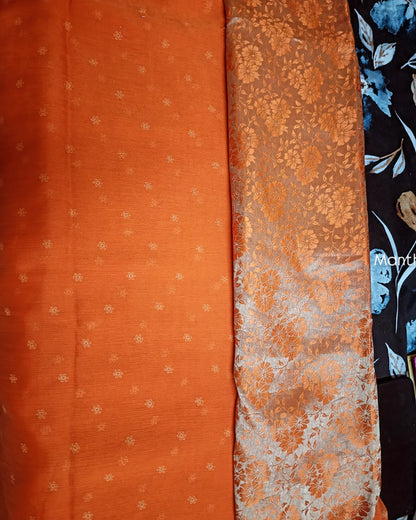 Trending celebrity orange designer saree