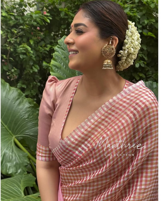 Nayanthra checked saree