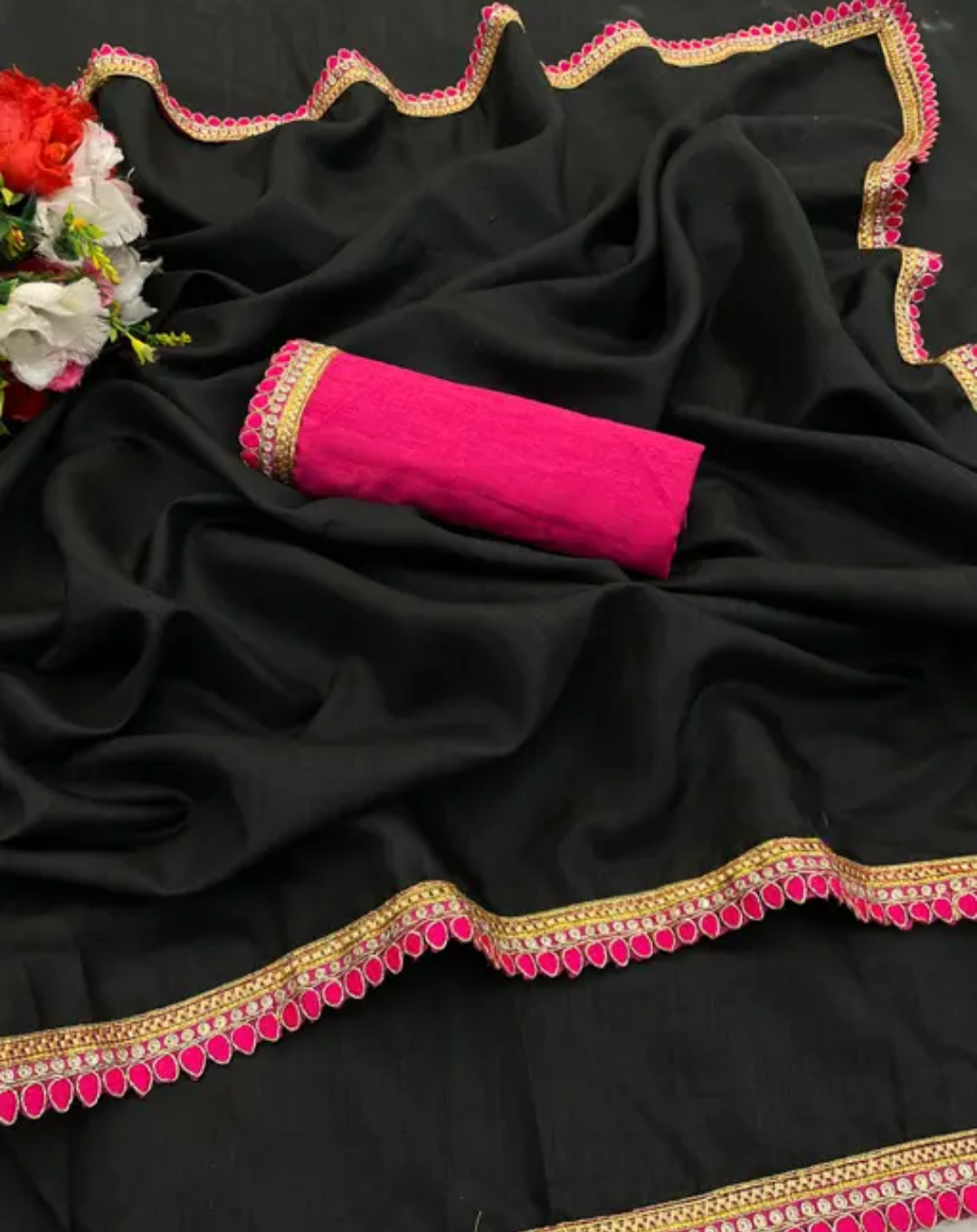 Trending lace work saree