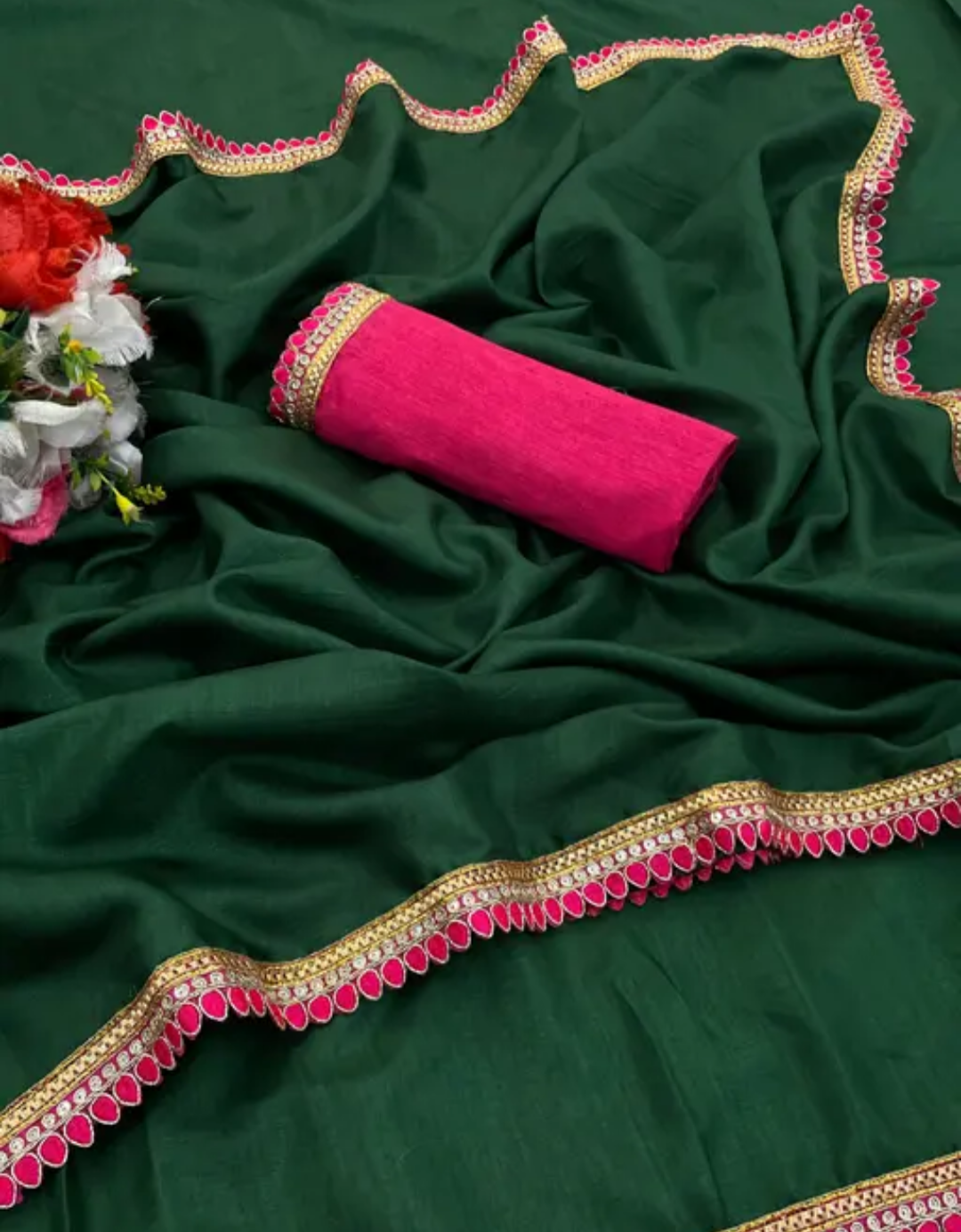 Trending lace work saree