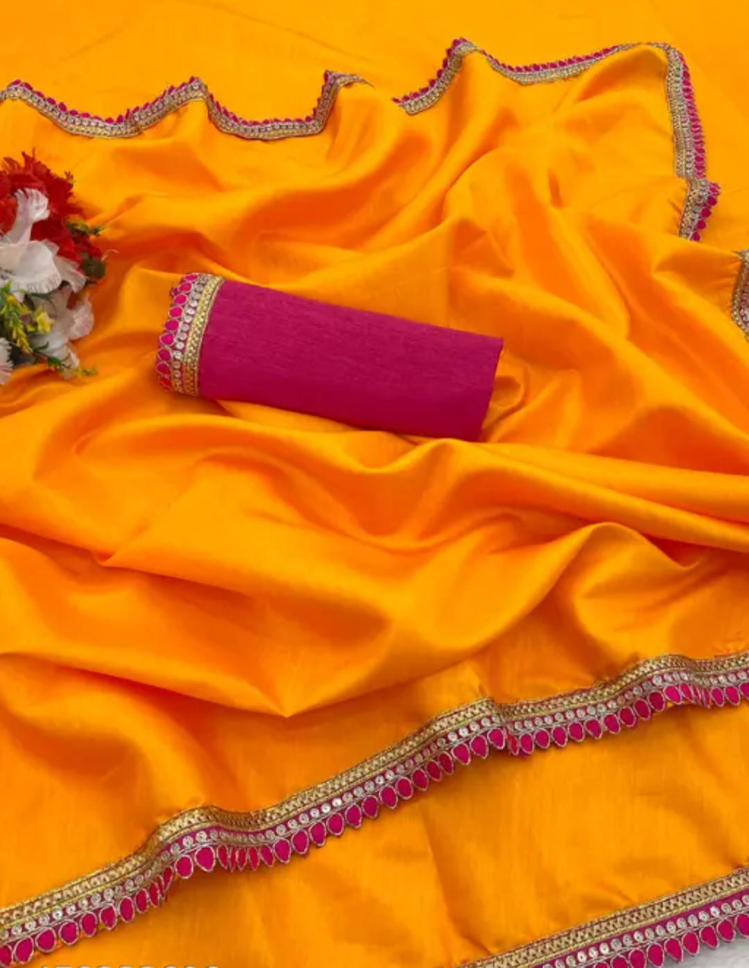 Trending lace work saree