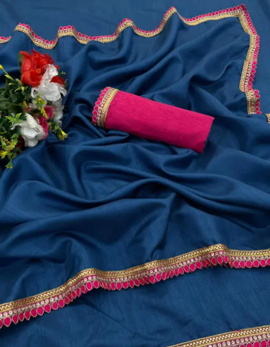 Trending lace work saree