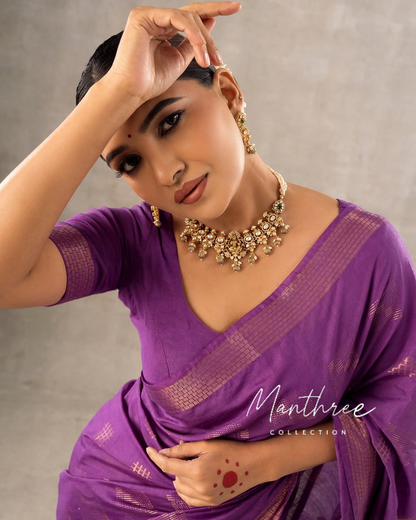 Vani bhojan violet silk