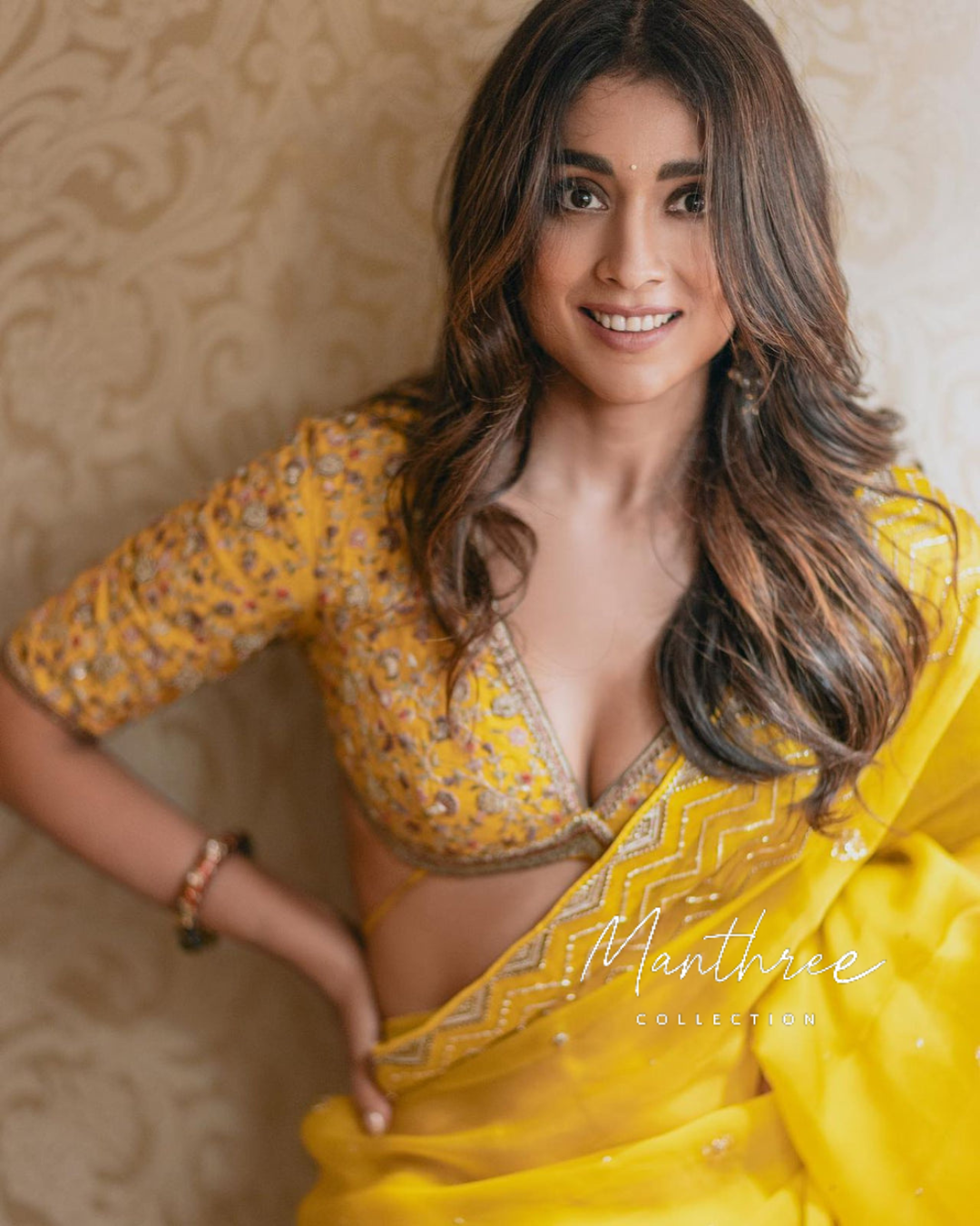 Shriya Saran Yellow designer