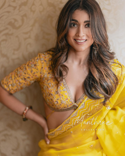Shriya Saran Yellow designer