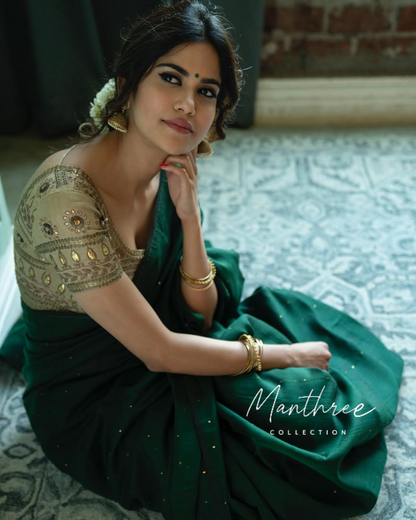 Bollywood cotton silk sequin saree