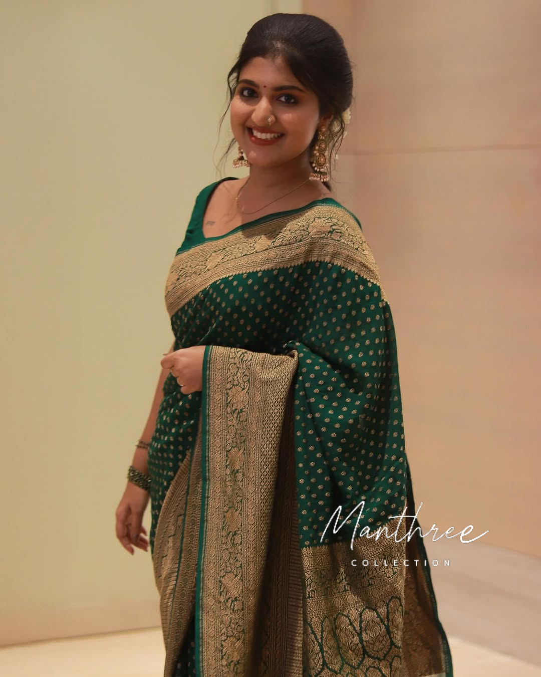 Green Banarasi silk saree