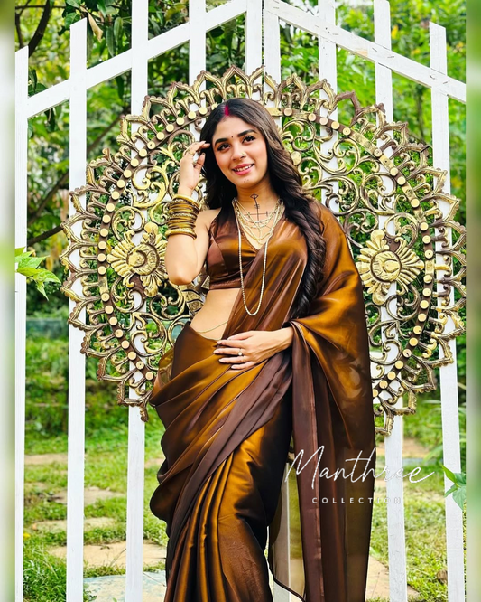 Trending ready to wear satin saree