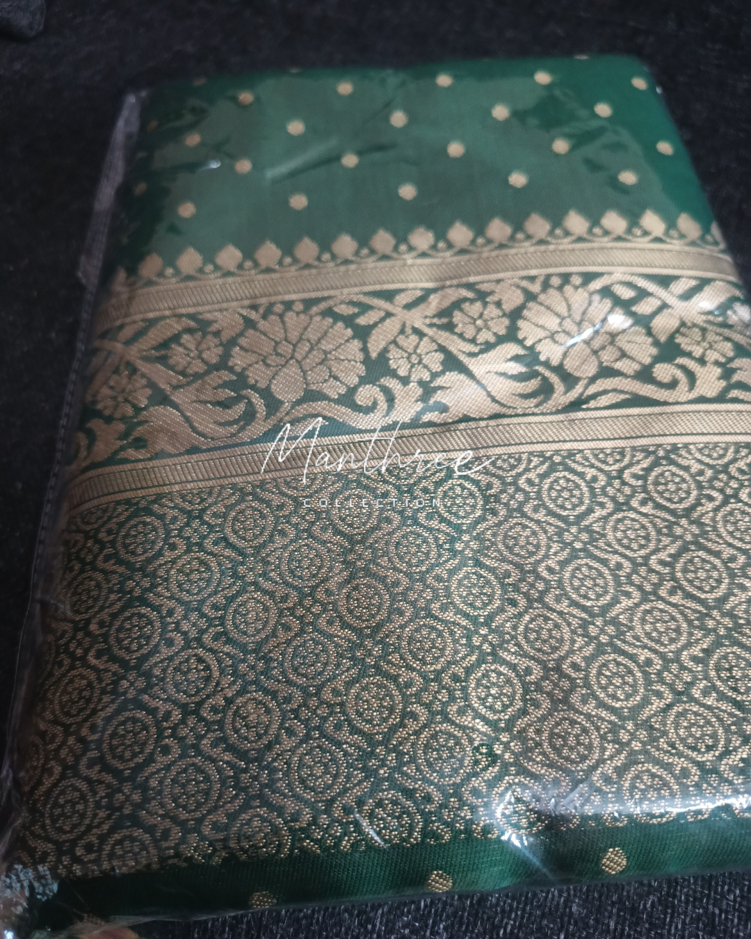 Green Banarasi silk saree