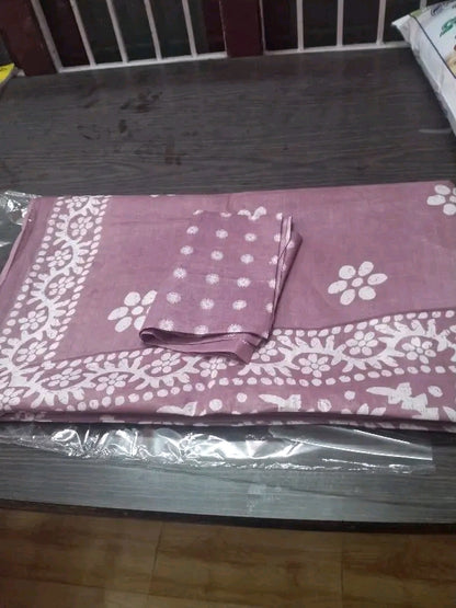 Pure cotton lavender saree
