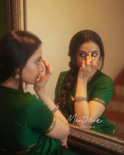 Priyanka mohan green silk saree