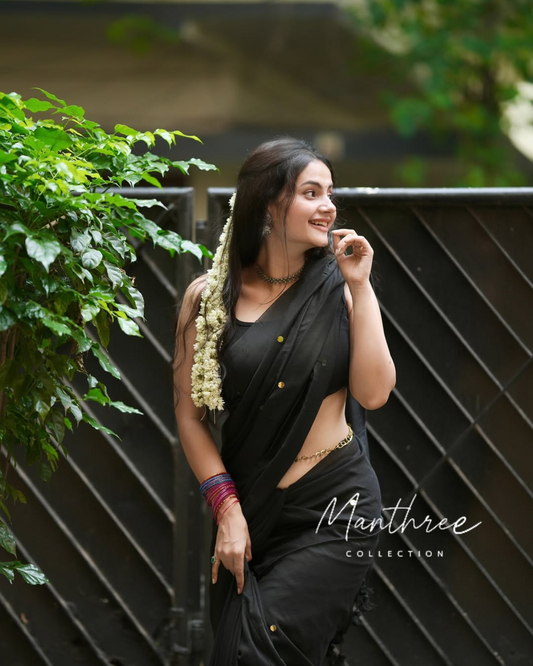 Cotton sequins saree