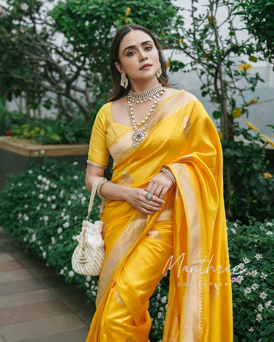 Amruta royal yellow saree