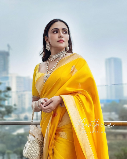 Amruta royal yellow saree