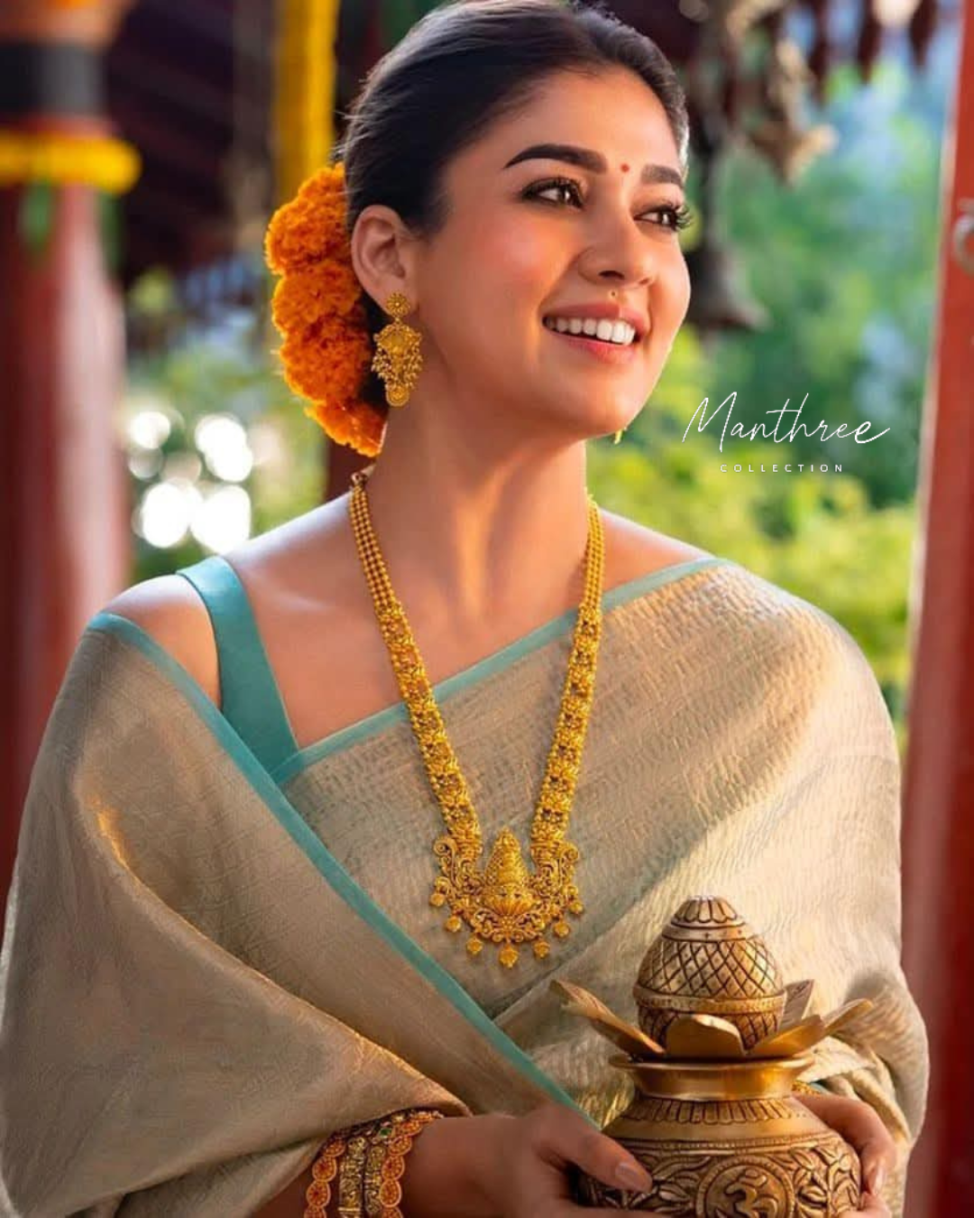 Nayanthara kanjeevaram silk saree