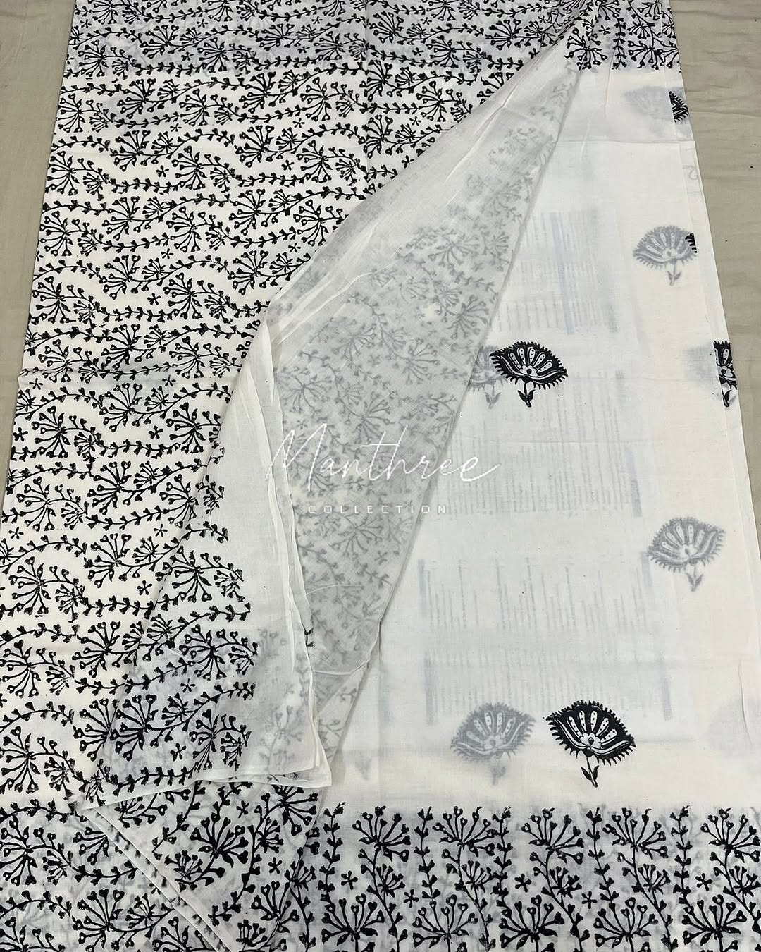 Kayal Anandhi white Mangalagiri cotton saree