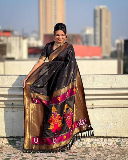 Paithani Kanjivaram Soft Silk Saree With Blouse Piece