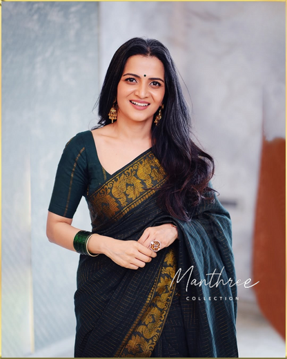 DD dark green sugudi cotton