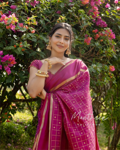 Aishu pink soft kanjeevaram silk saree