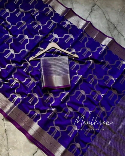 Hina Khan purple silk saree
