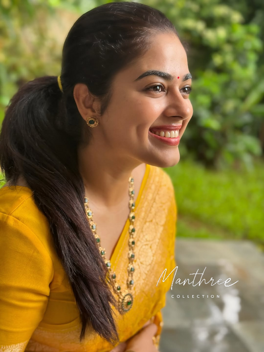 Siddhi Idhani yellow saree