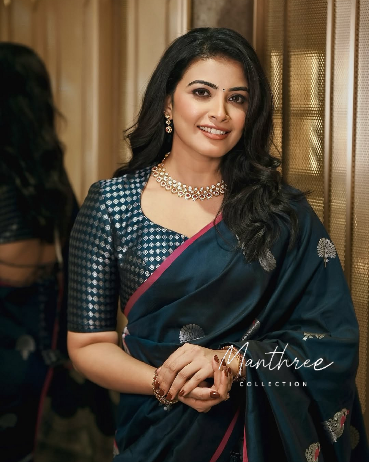 Beautiful peacock soft kanjeevaram silk
