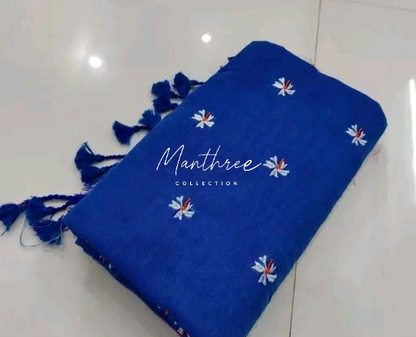 Iswarya memon red khadi cotton saree