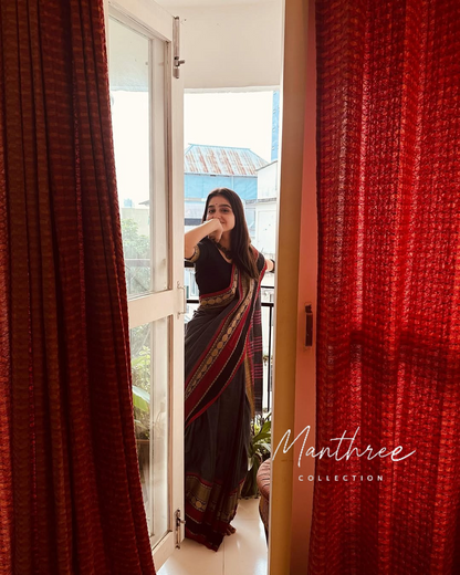 Answara blue pure narayanapet cotton saree