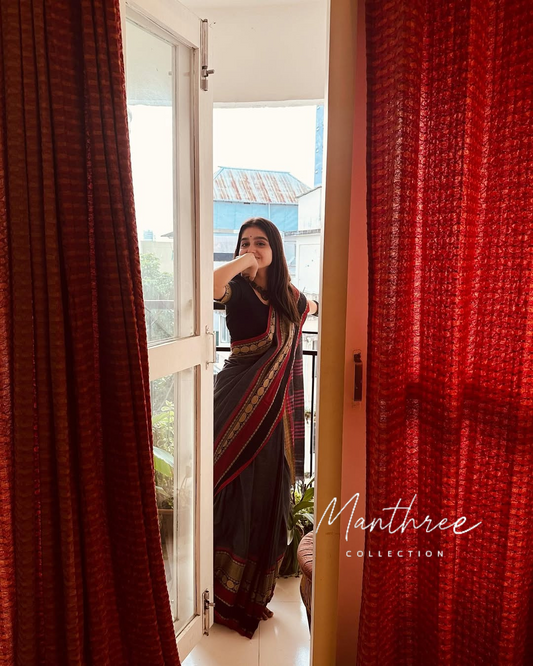 Answara blue pure narayanapet cotton saree