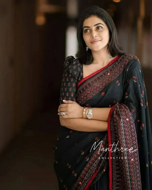 Cotton Jute linen saree