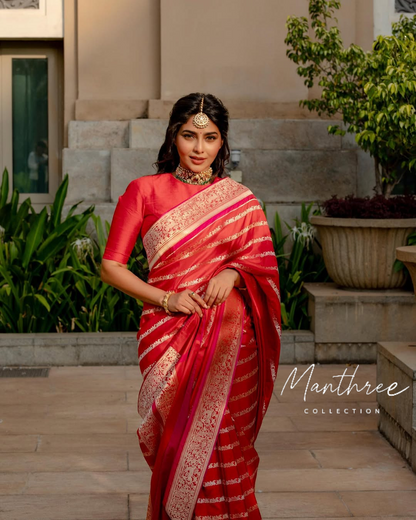 Aishwarya Lekshmi red banarasi
