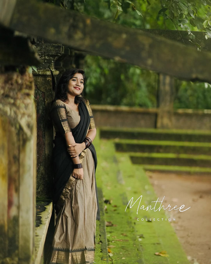 Grey half saree