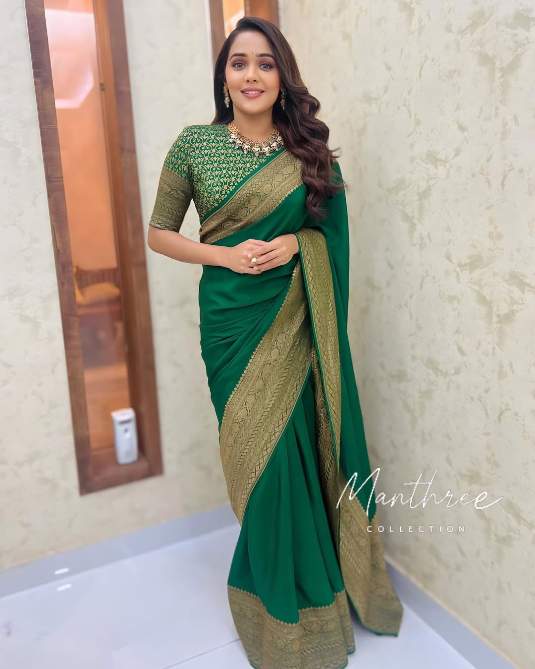 Ananya green banarasi silk saree