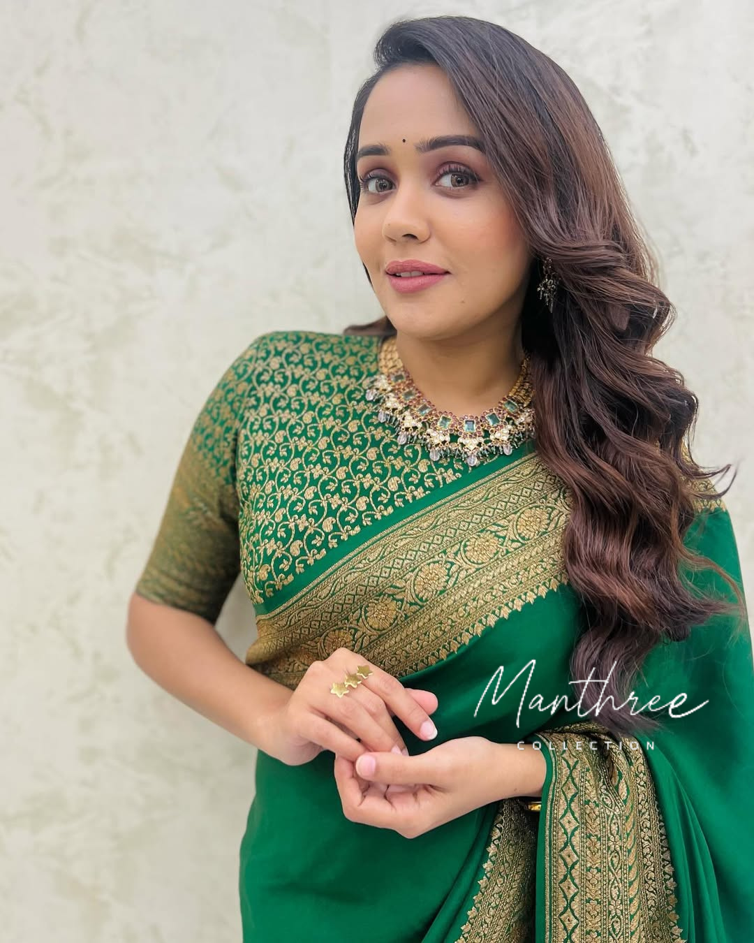 Ananya green banarasi silk saree