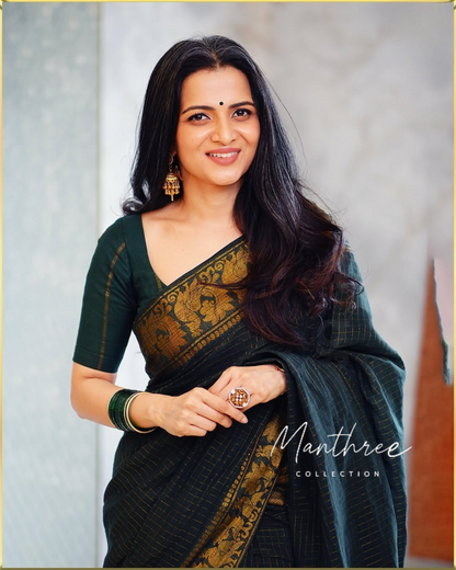DD dark green sugudi cotton