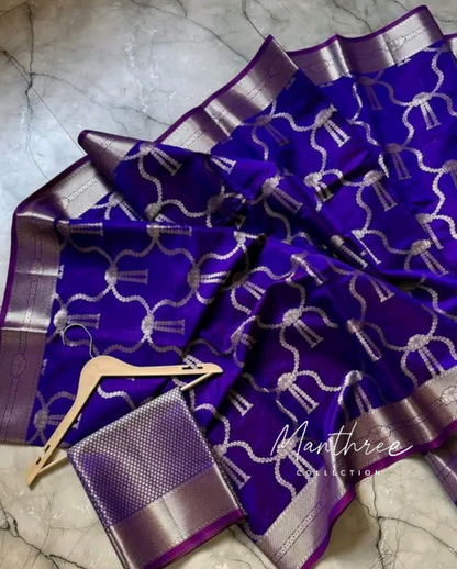 Hina Khan purple silk saree